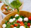 Salad with mozzarella Salad with mozzarella cheese and cherry tomatoes